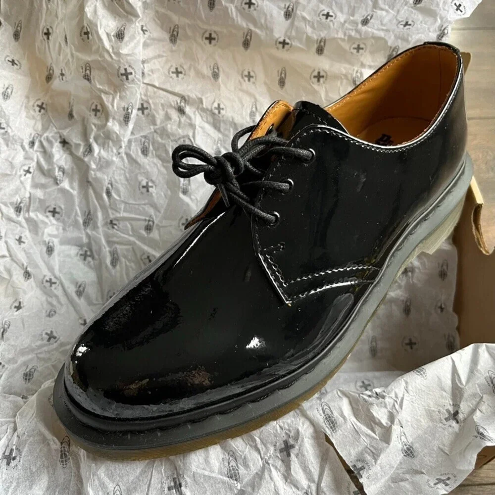 Dr Martens x Beams 1461 Mens US 5 Black Patent Lamper Oxford Lace Up Dress Shoe